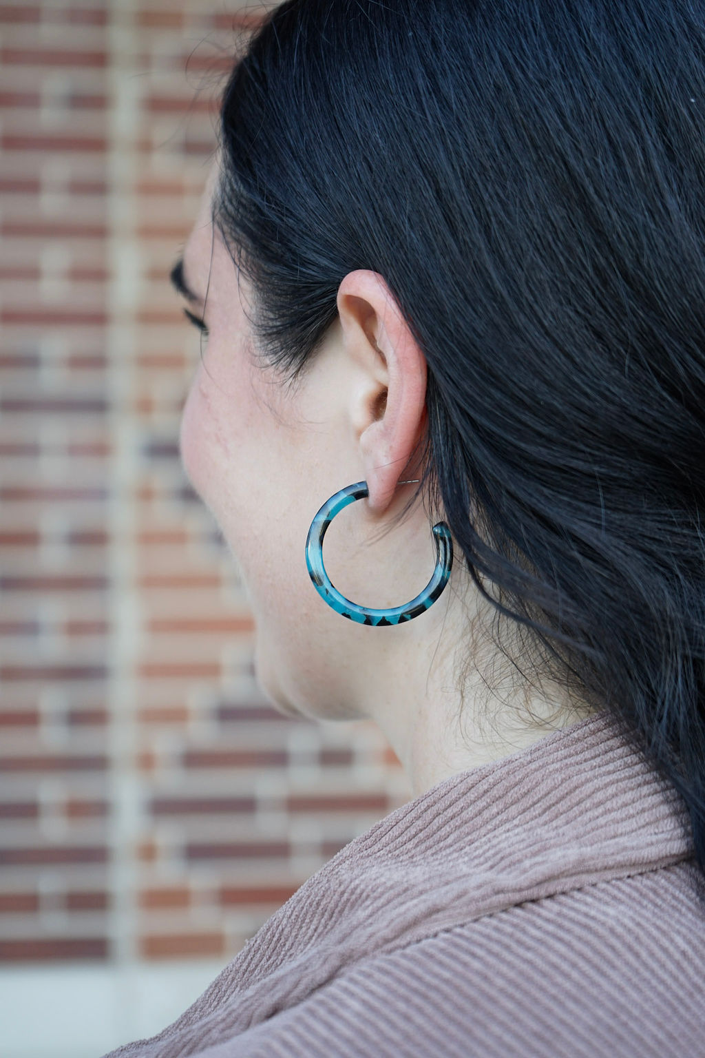 Camy Hoops - Blue Tortoise