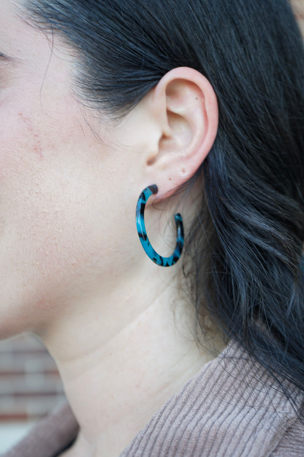Camy Hoops - Blue Tortoise
