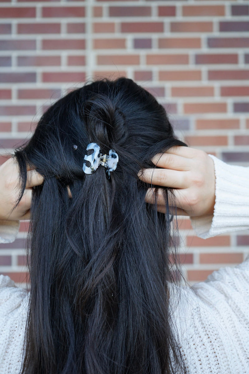 Claire Hair Claw Trio - Blue Tortoise, Snow Tortoise, and Fuchsia Tortoise