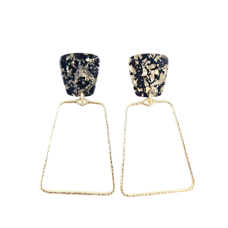 Ariana Earrings - Black Gold Flake