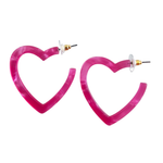 Heart Hoops - Hot Pink