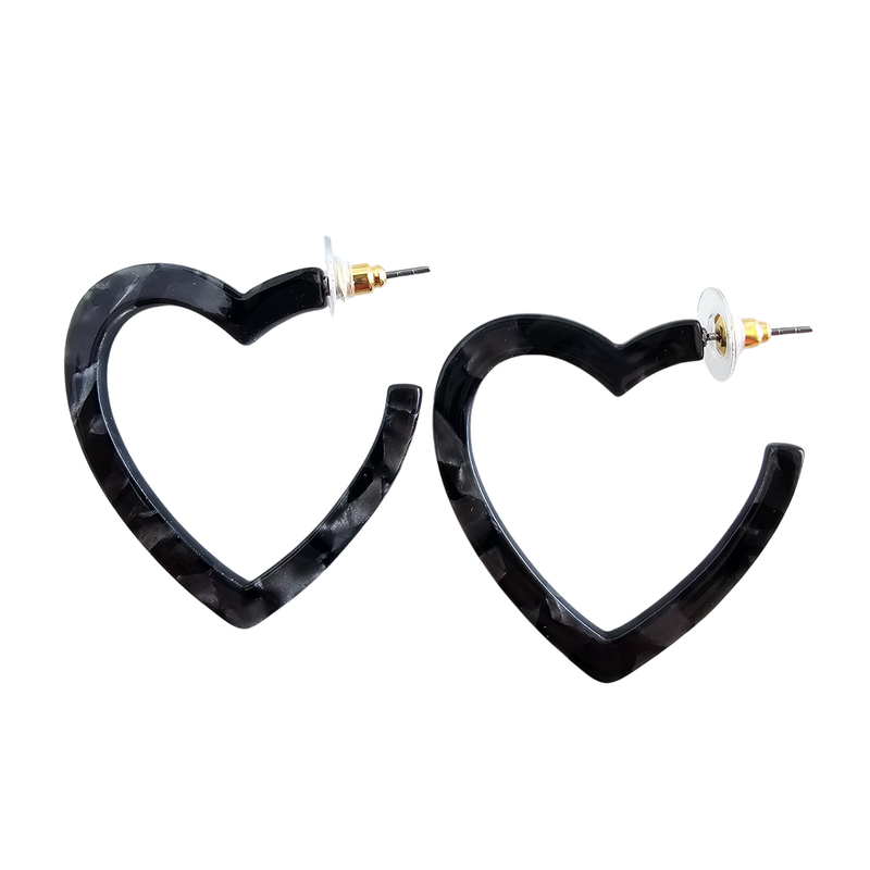 Heart Hoops - Black