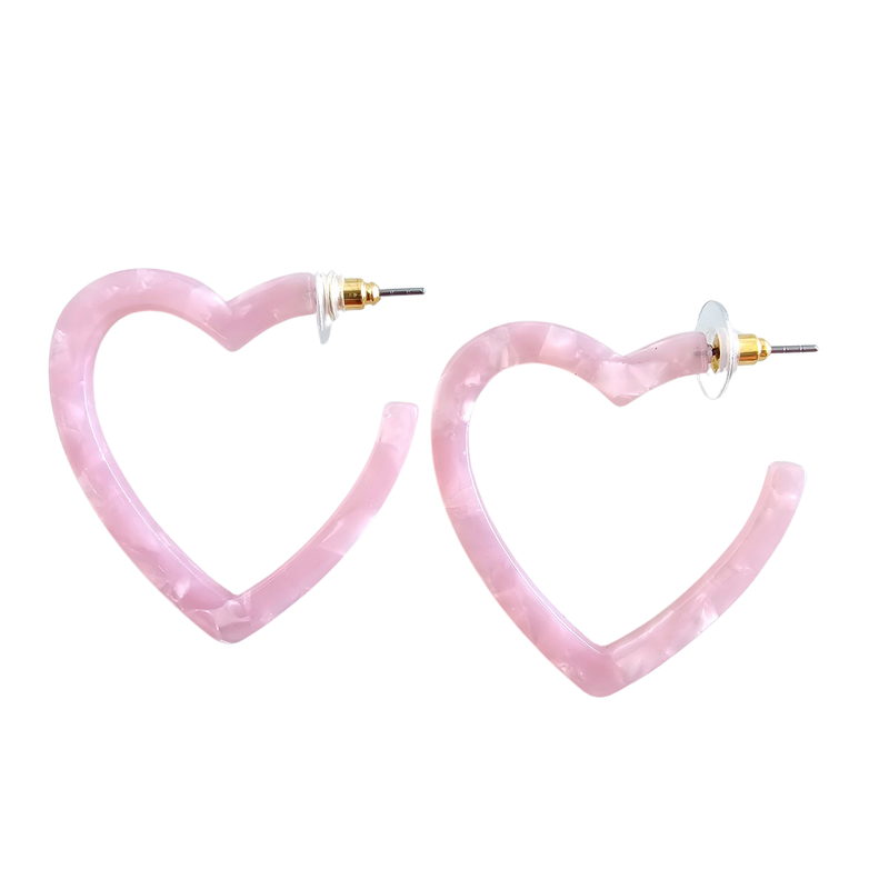 Heart Hoops - Pink