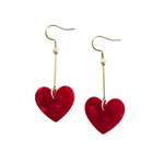 Mina Heart Earrings - Red