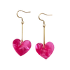 Mina Heart Earrings - Hot Pink