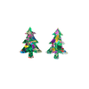 Christmas Tree Studs - Green Sparkle