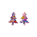 Christmas Tree Studs - Light Pink Sparkle