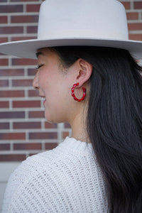 Scarlett Hoops - Crimson Red