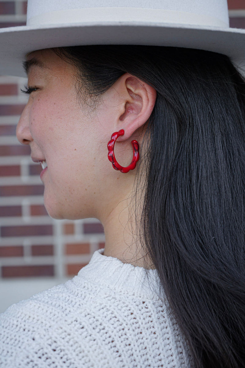 Scarlett Hoops - Crimson Red