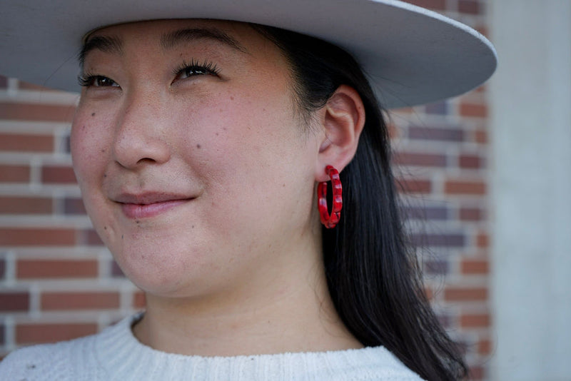 Scarlett Hoops - Crimson Red