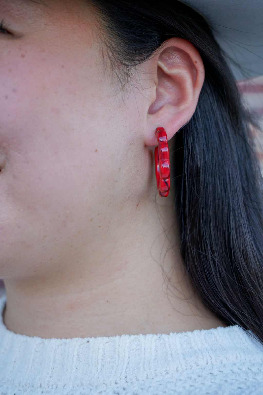 Scarlett Hoops - Crimson Red