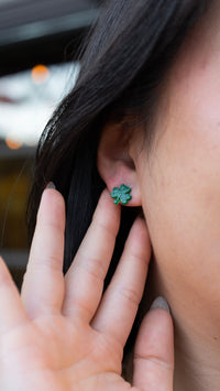 Shamrock Studs - Green Glitter