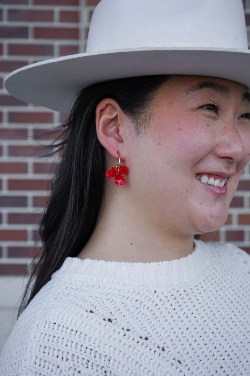 Magnolia Hoops - Poppy Red