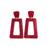 Avery Earrings - Red Glitter