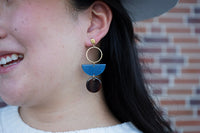 Wren Earrings - Navy & Mahogany