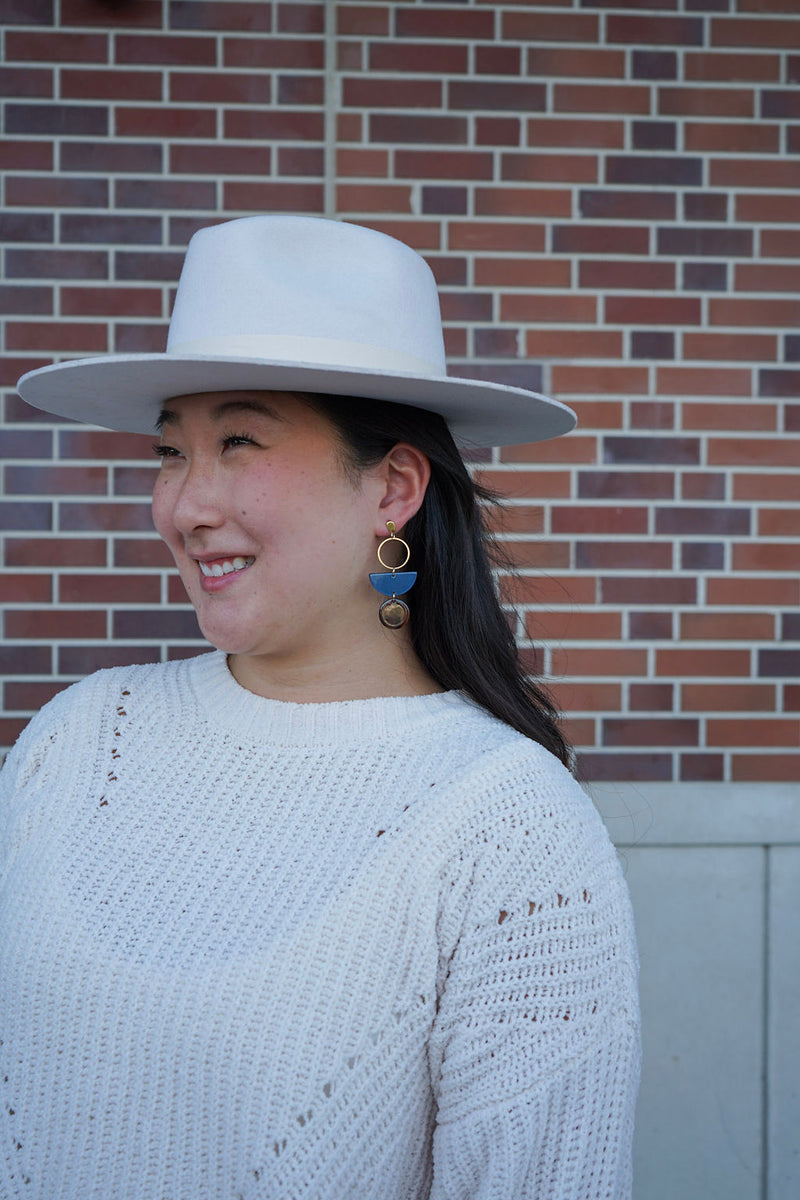 Wren Earrings - Navy & Mahogany