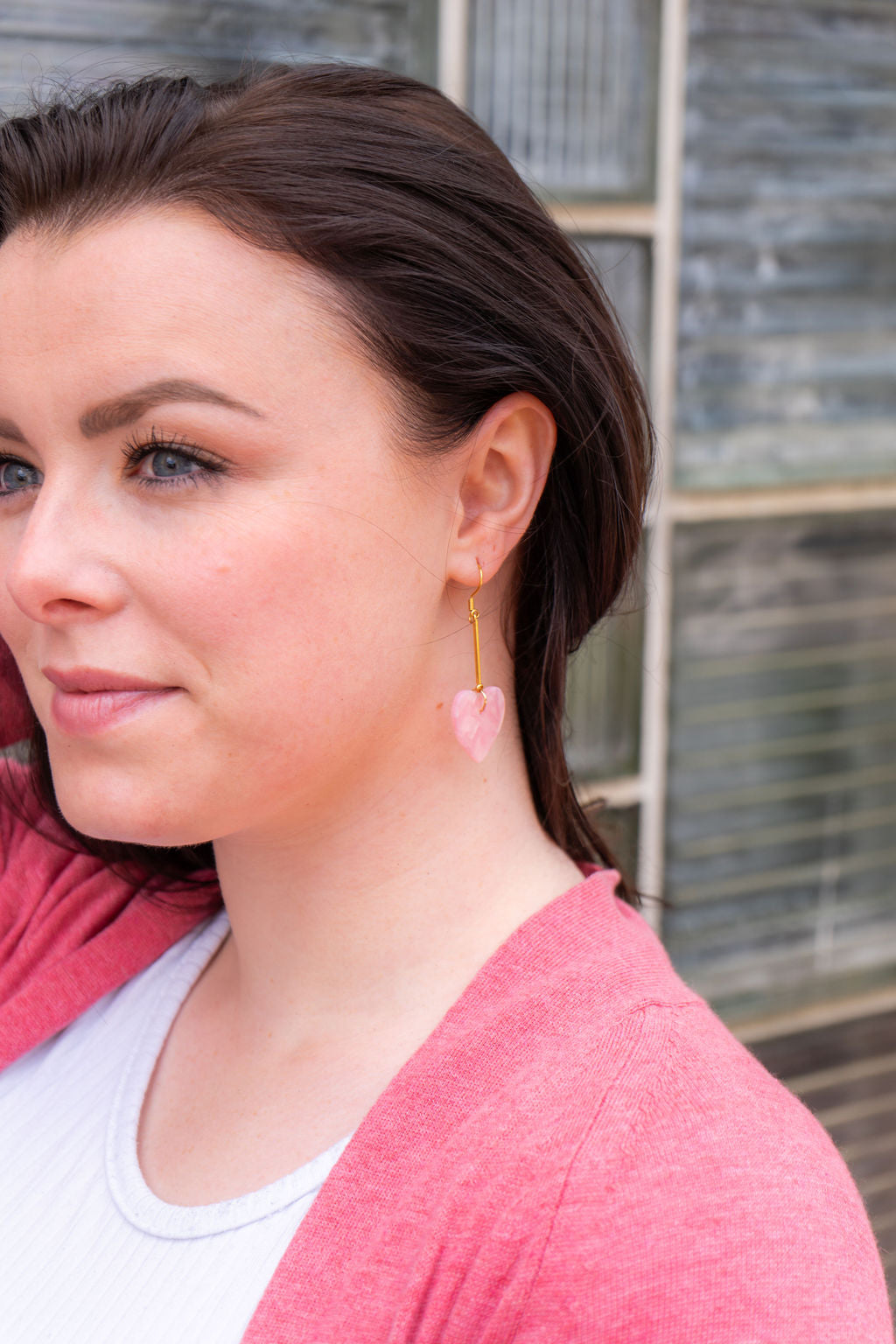 Mina Heart Earrings - Pink – Spiffy & Splendid