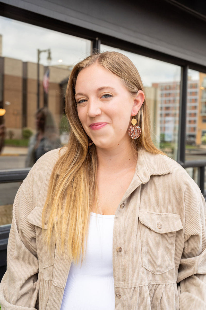 Zoey Earrings - Seafoam & Rust