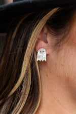 Ghost Studs - White Shimmer