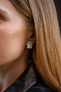 Friendly Ghost Studs - White Shimmer