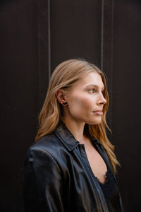 Bat Studs - Black Glitter