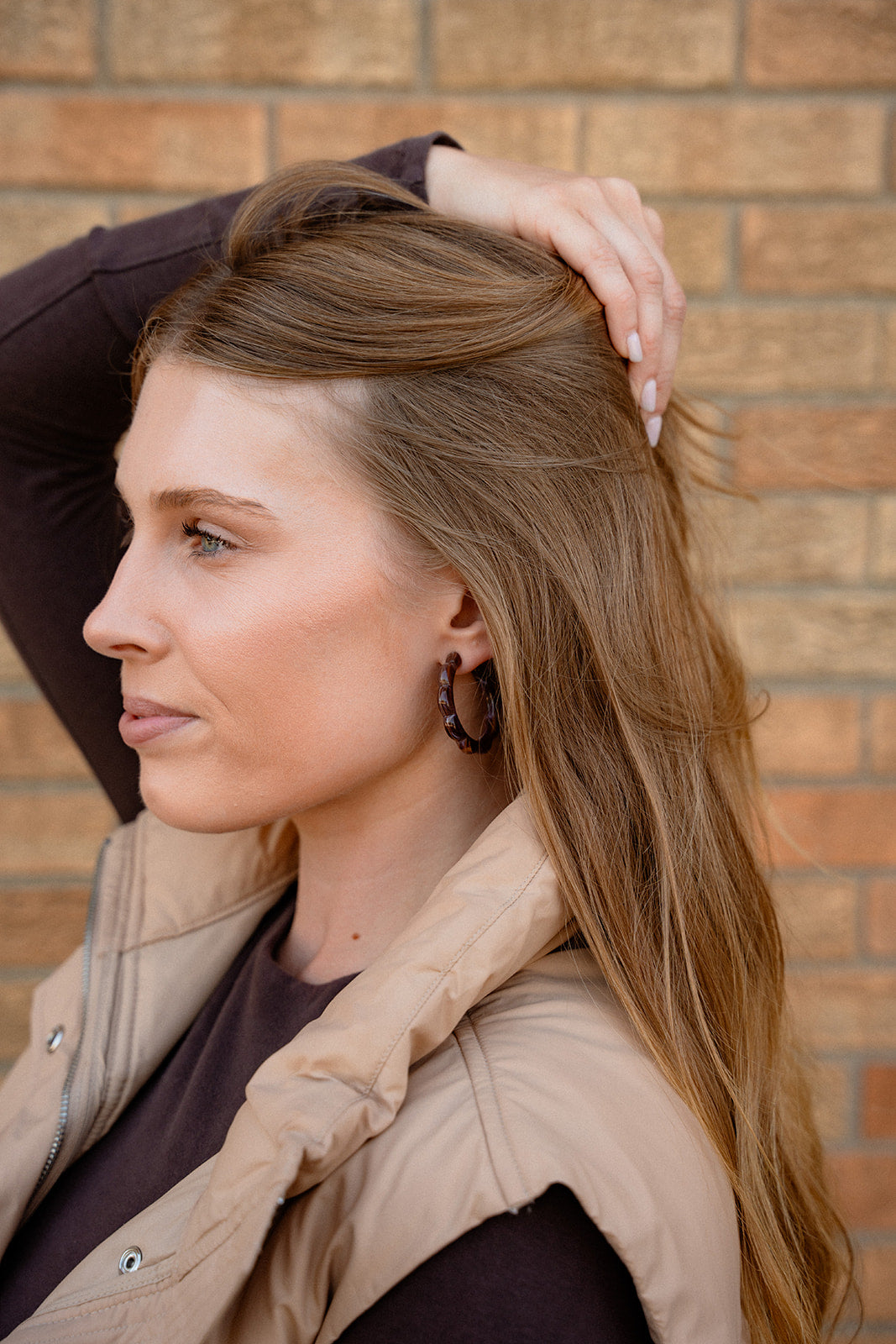 Scarlett Hoops - Cocoa Brown