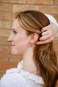 Flora Mini Hoops - Shimmering Taupe