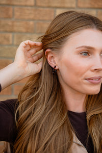 Flora Mini Hoops - Amber Dot