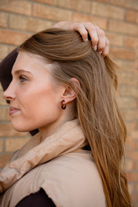 Micro Hoops - Amber Dot