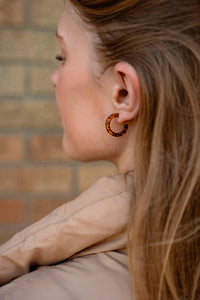 Micro Hoops - Amber Dot