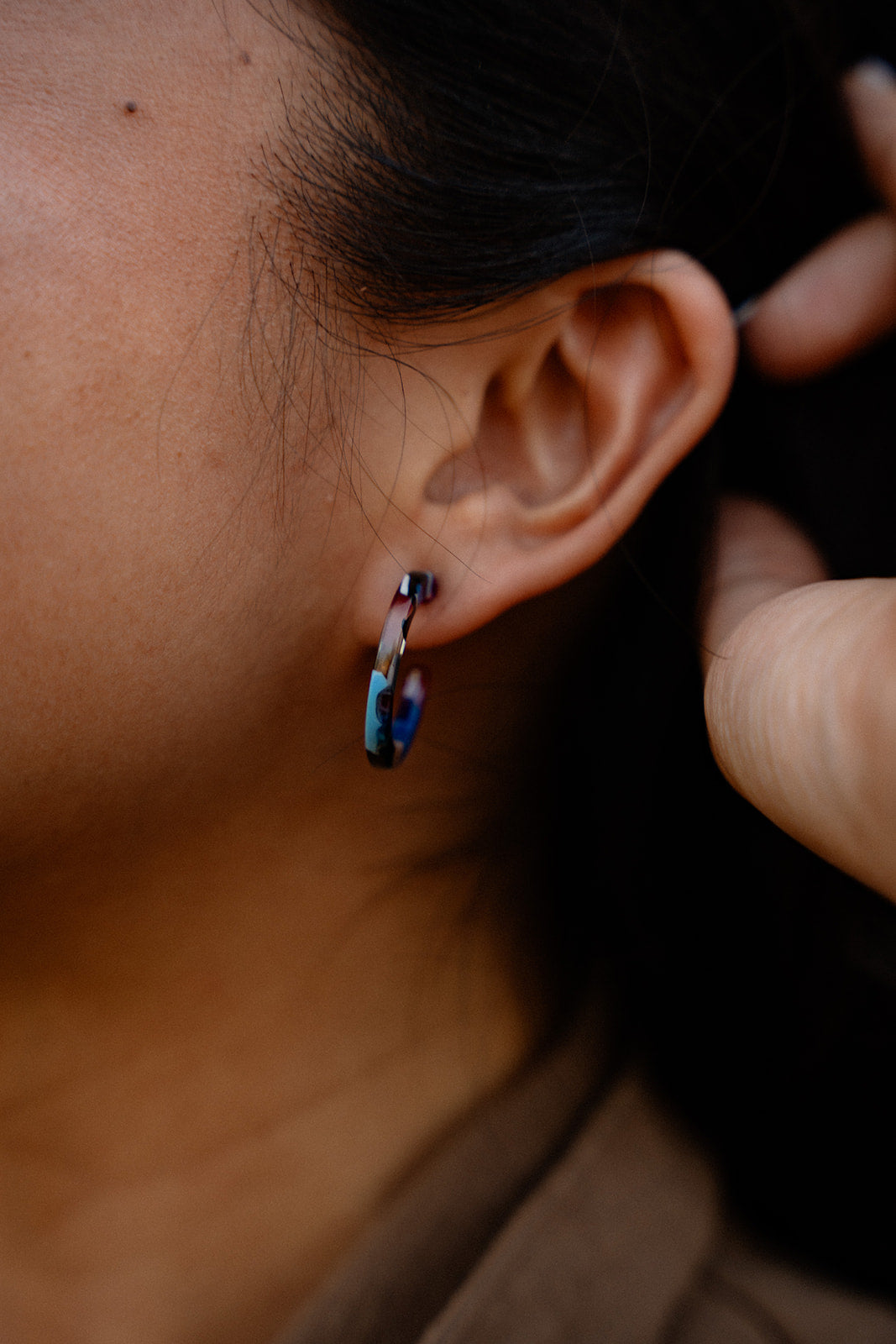 Cam Mini Hoops - Moody Mosaic