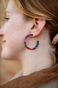 Camy Hoops - Jewel Stained Glass