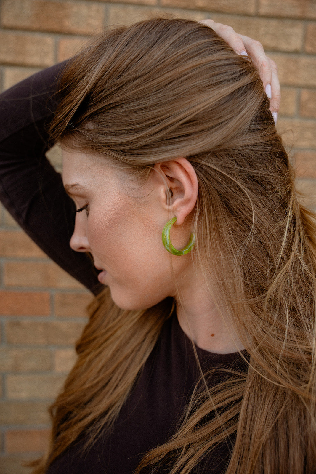 Tara Hoops - Olive Green