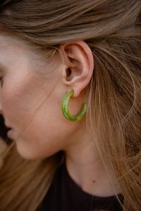 Tara Hoops - Olive Green