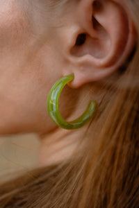Tara Hoops - Olive Green