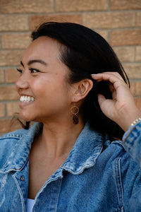 Emma Earrings - Amber Dot