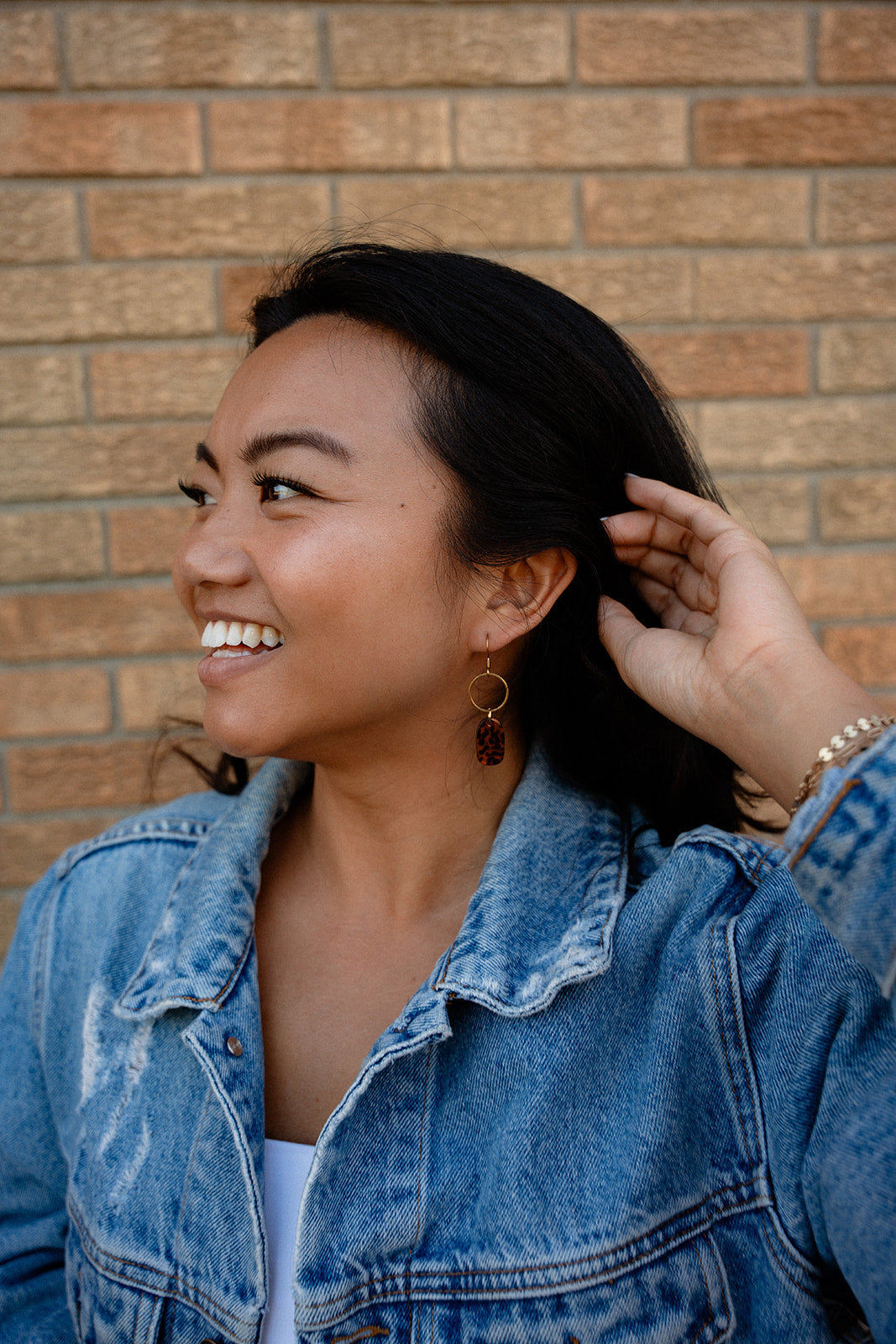 Emma Earrings - Amber Dot