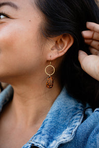 Emma Earrings - Amber Dot