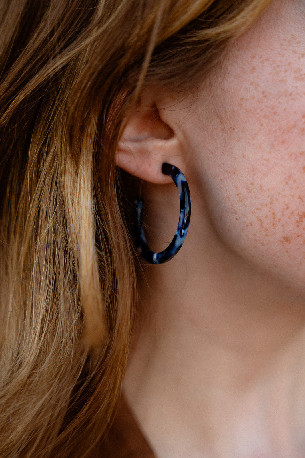 Camy Hoops - Midnight Marble