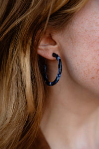 Camy Hoops - Midnight Marble