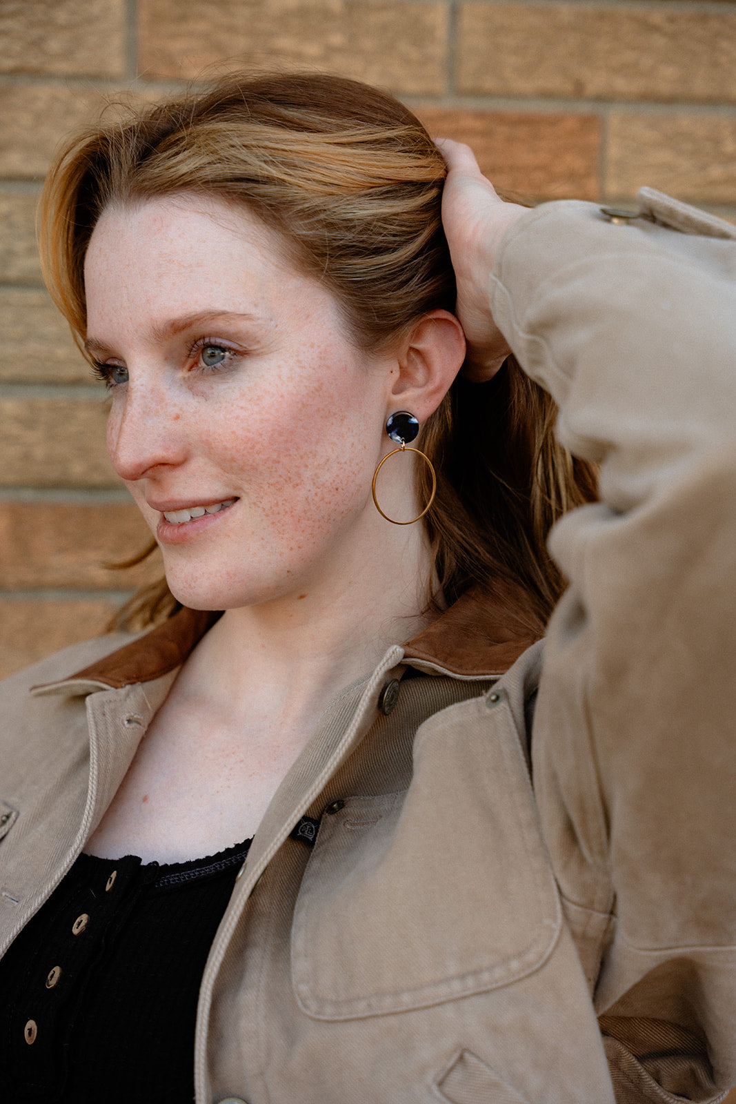 Amelia Earrings - Midnight Marble