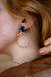 Amelia Earrings - Midnight Marble