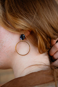 Amelia Earrings - Midnight Marble