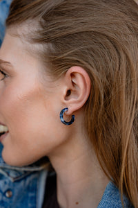 Micro Hoops - Midnight Marble