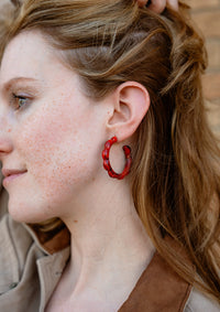 Scarlett Hoops - Crimson Red