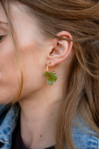 Magnolia Hoops - Olive Green