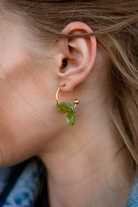 Magnolia Hoops - Olive Green