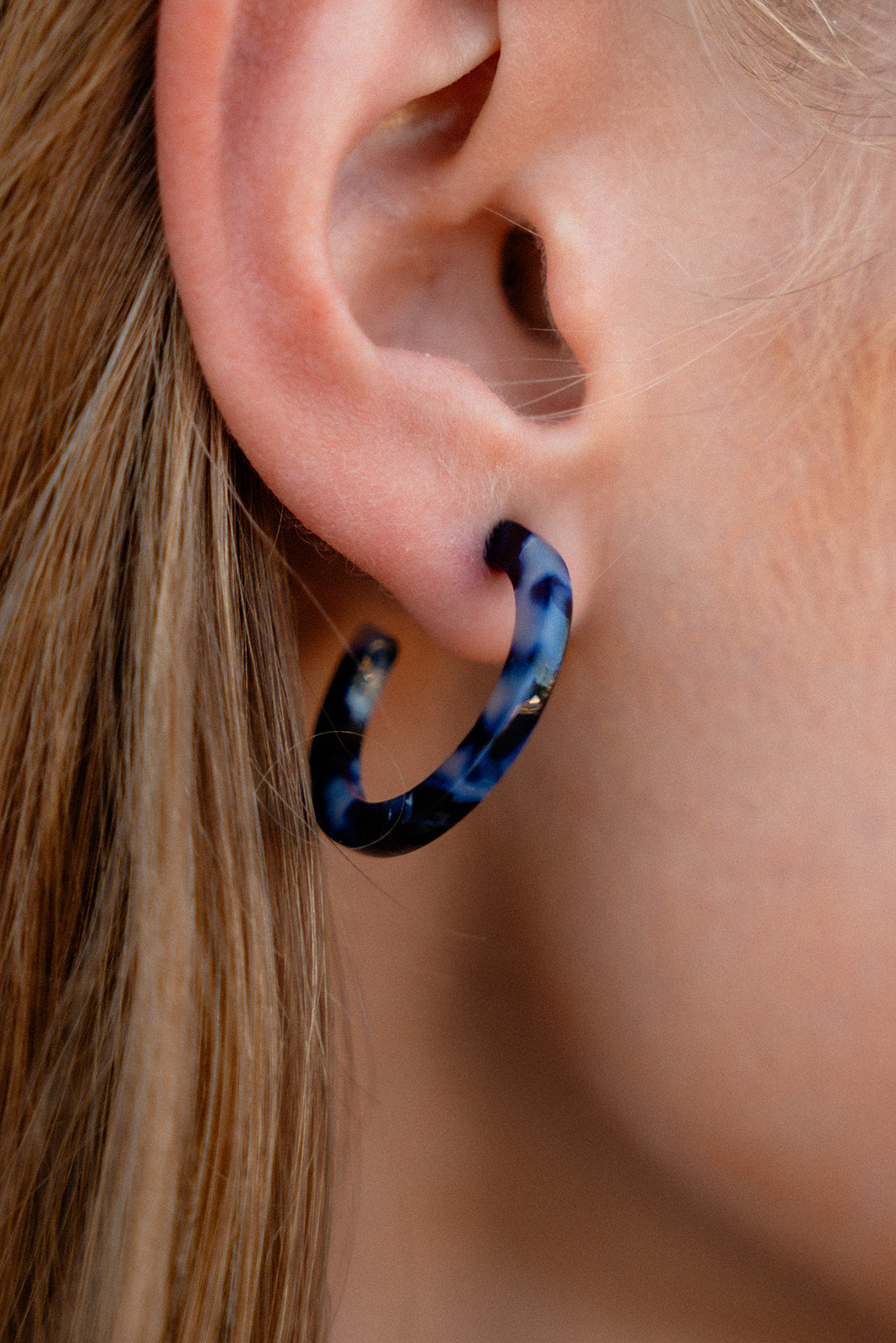 Cam Mini Hoops - Midnight Marble