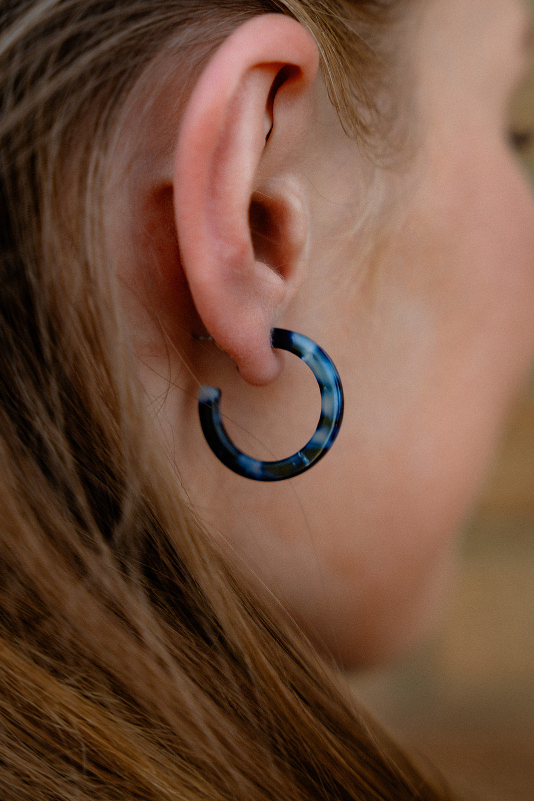Cam Mini Hoops - Midnight Marble