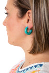 Chloe Hoops - Turquoise